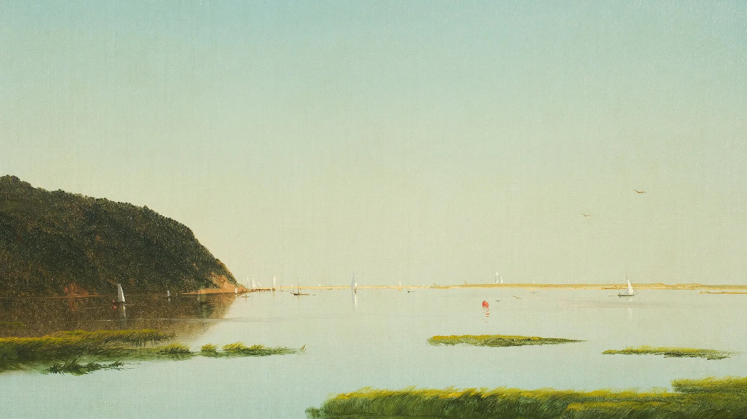 View of the Shrewsbury River, New Jersey, landscape painting by John Frederick Kensett (1859).