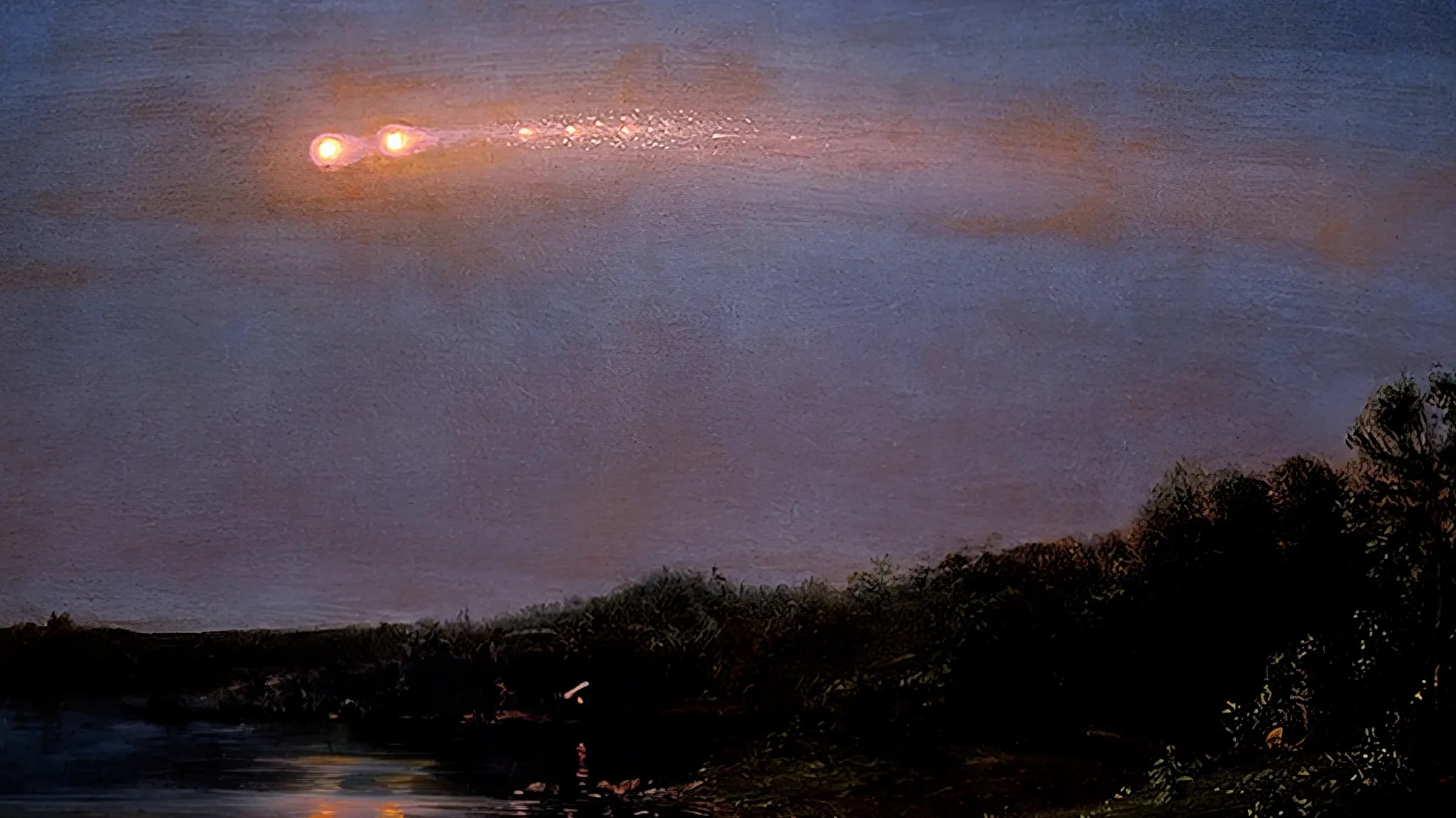 The Meteor of 1860, landscape painting by Frederic Edwin Church (1860).