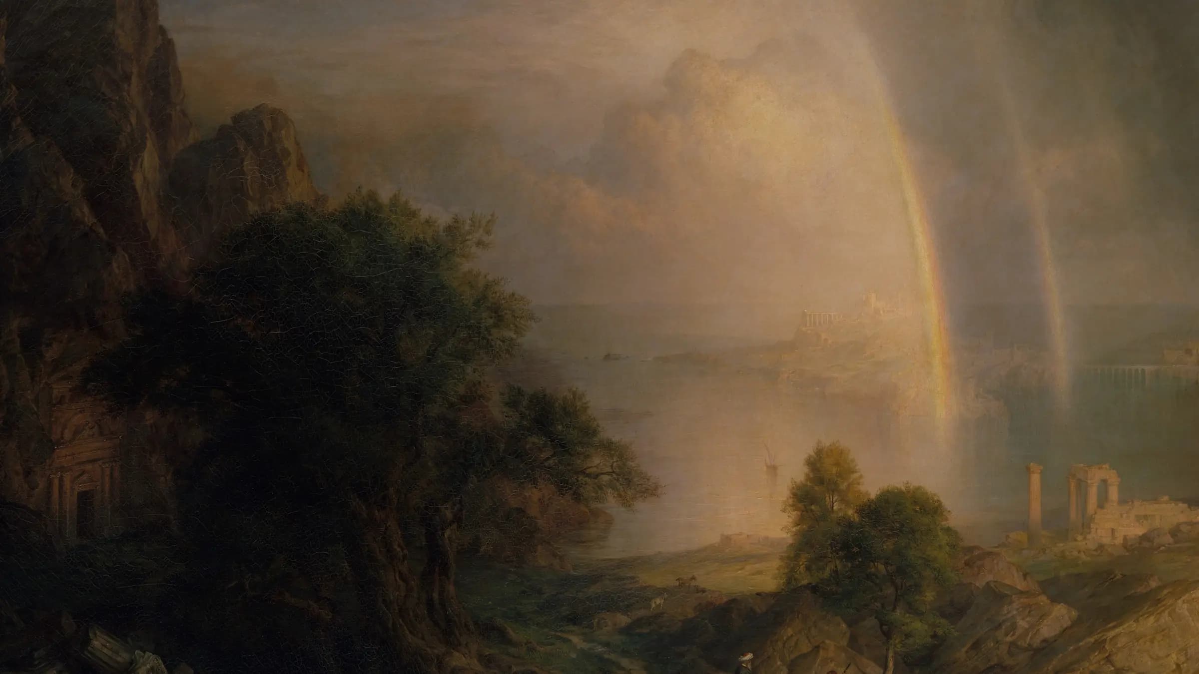 The Aegean Sea, landscape painting by Frederic Edwin Church (1877).