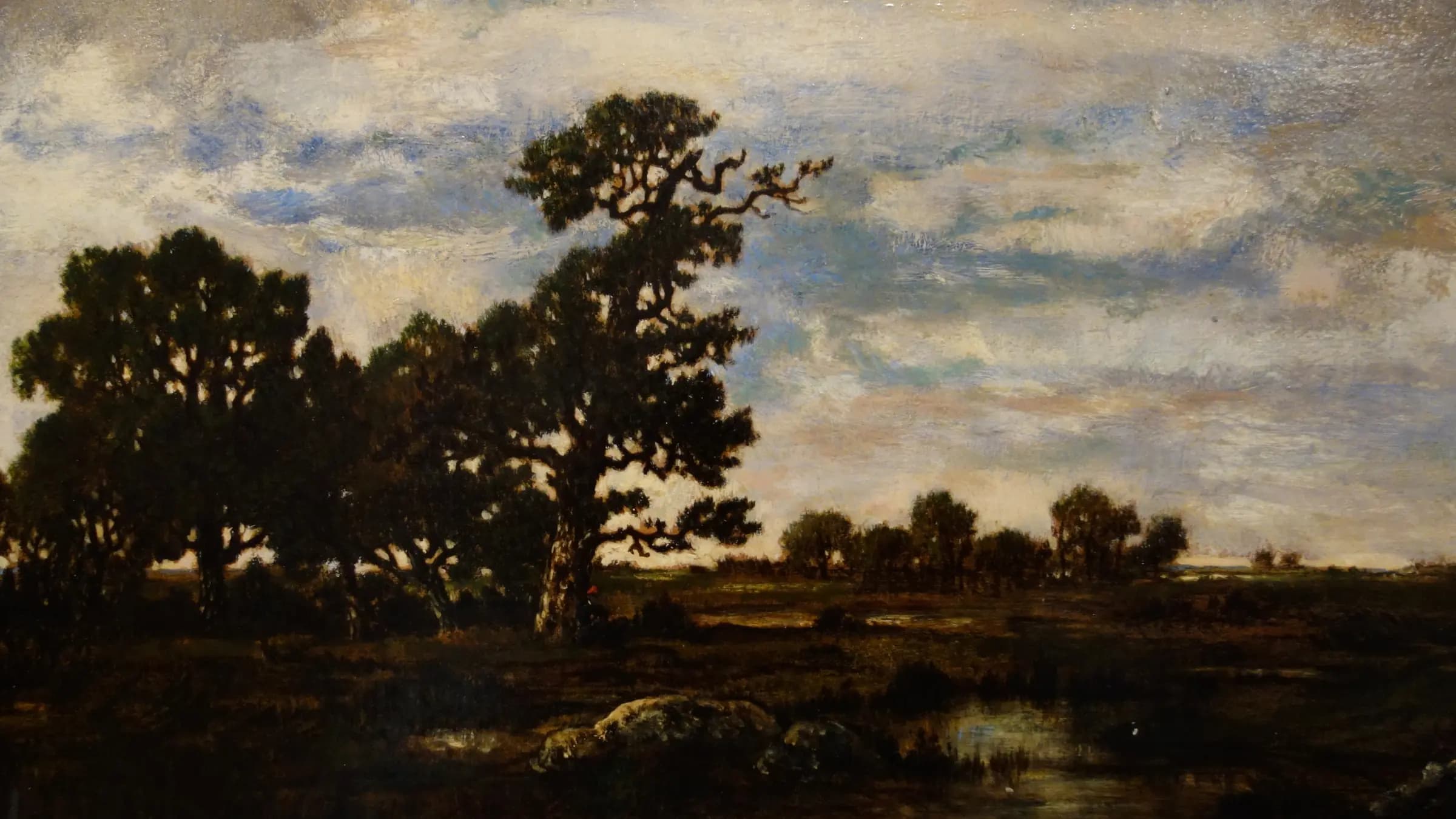 Landscape by Theodore Rousseau, undated, oil on panel - Huntington Museum of Art - DSC05313, landscape painting by Théodore Rousseau.