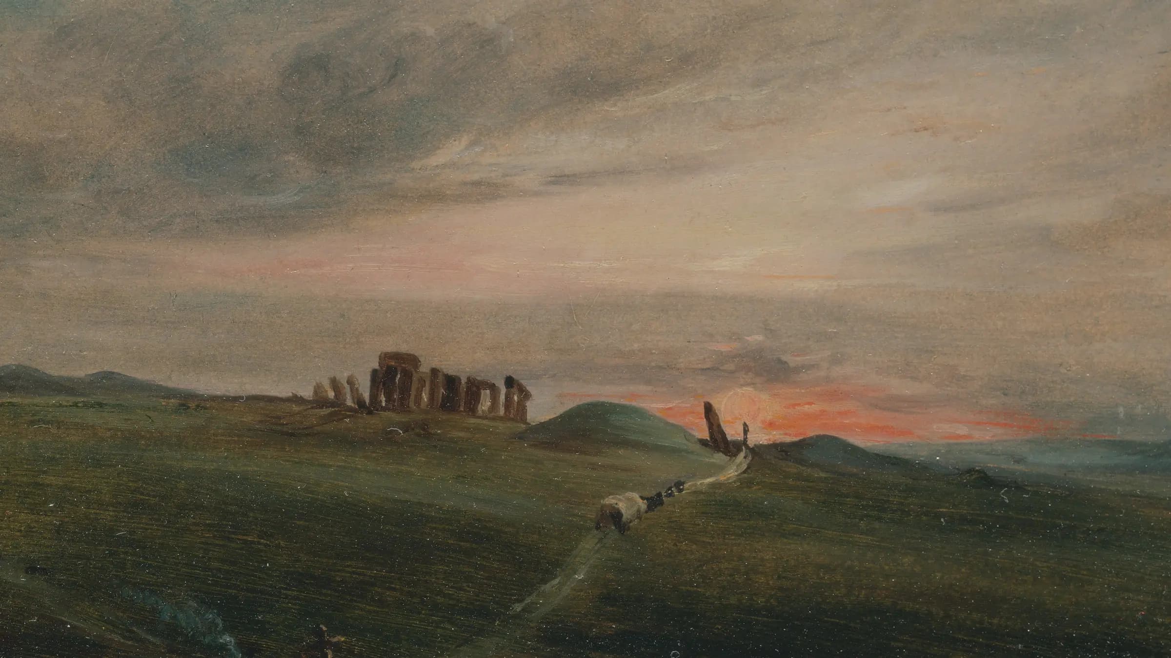 Stonehenge at Sunset, landscape painting by John Constable (1836).