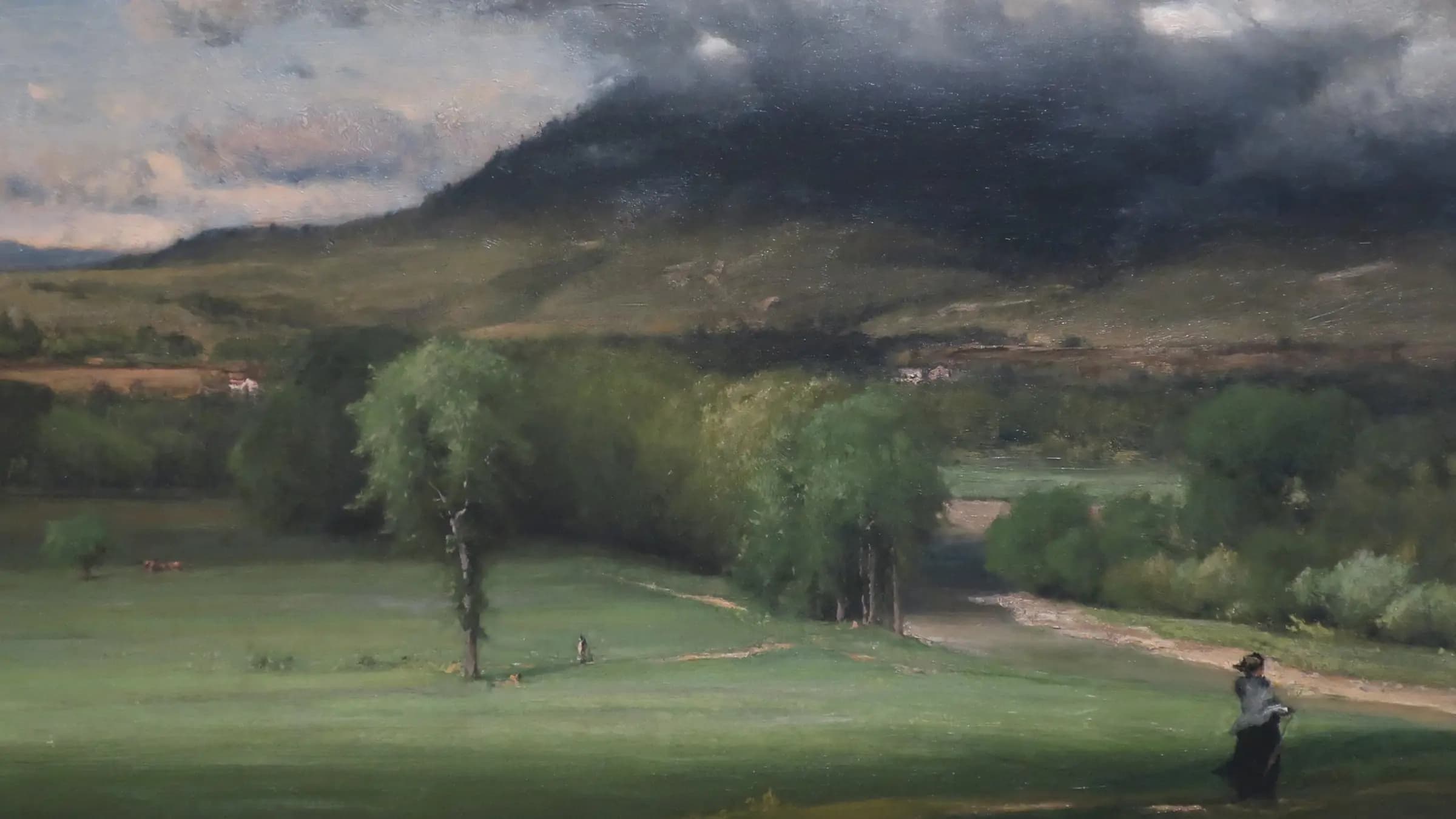 Approaching Storm by George Inness, Amon Carter Museum, landscape painting by George Inness (1875).