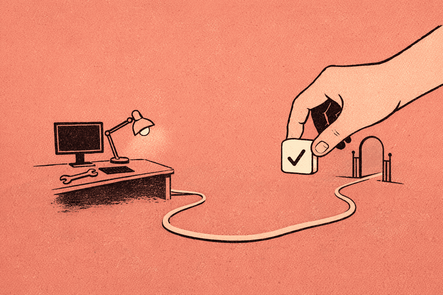 Editorial illustration for Local First, CI Second. Agentic coding works best when the loop is short, local, and easy to inspect.