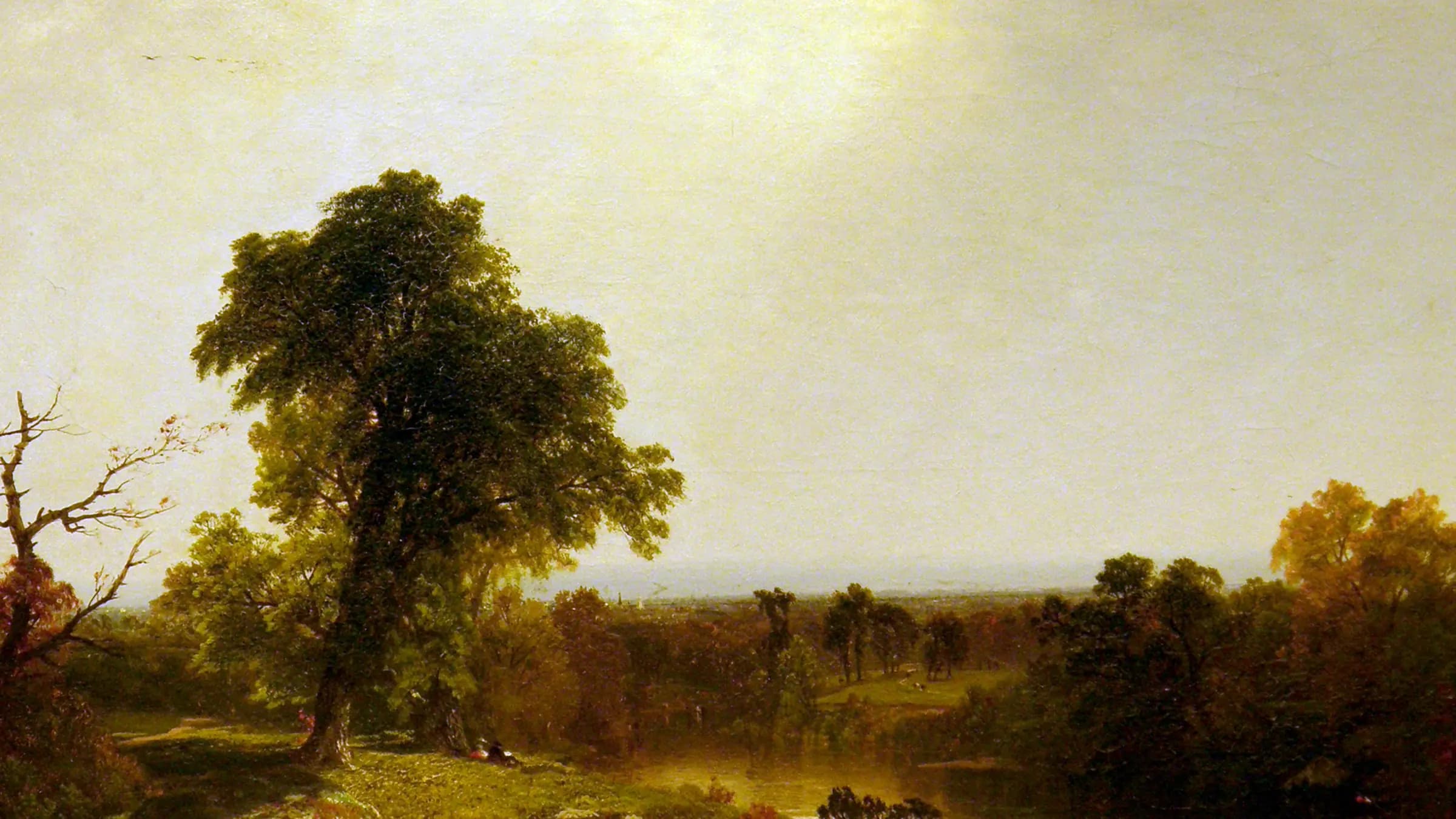 Autumnal River Landscape, landscape painting by John Frederick Kensett (1853).