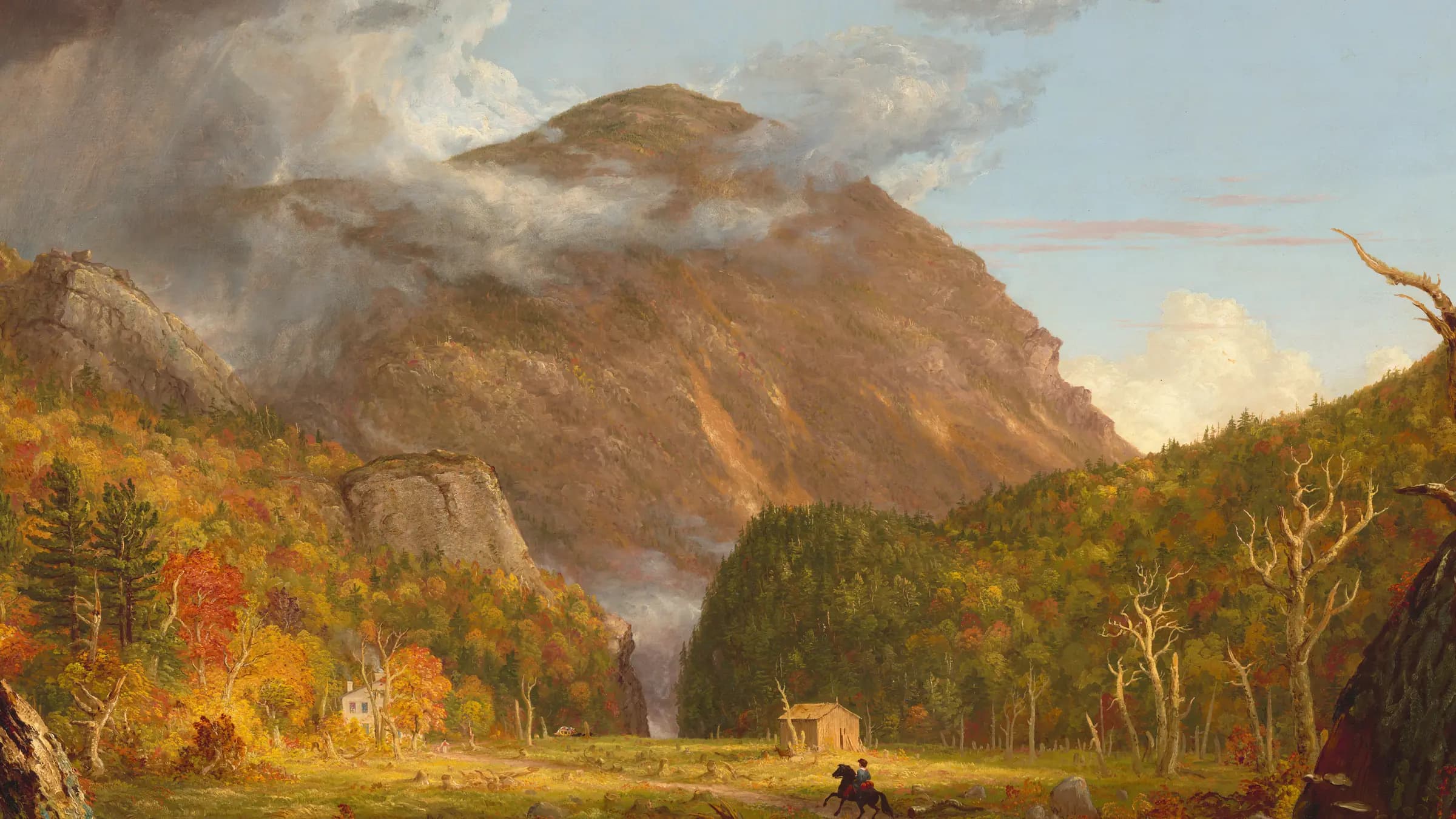 A View of the Mountain Pass Called the Notch of the White Mountains (Crawford Notch), landscape painting by Thomas Cole (1839).