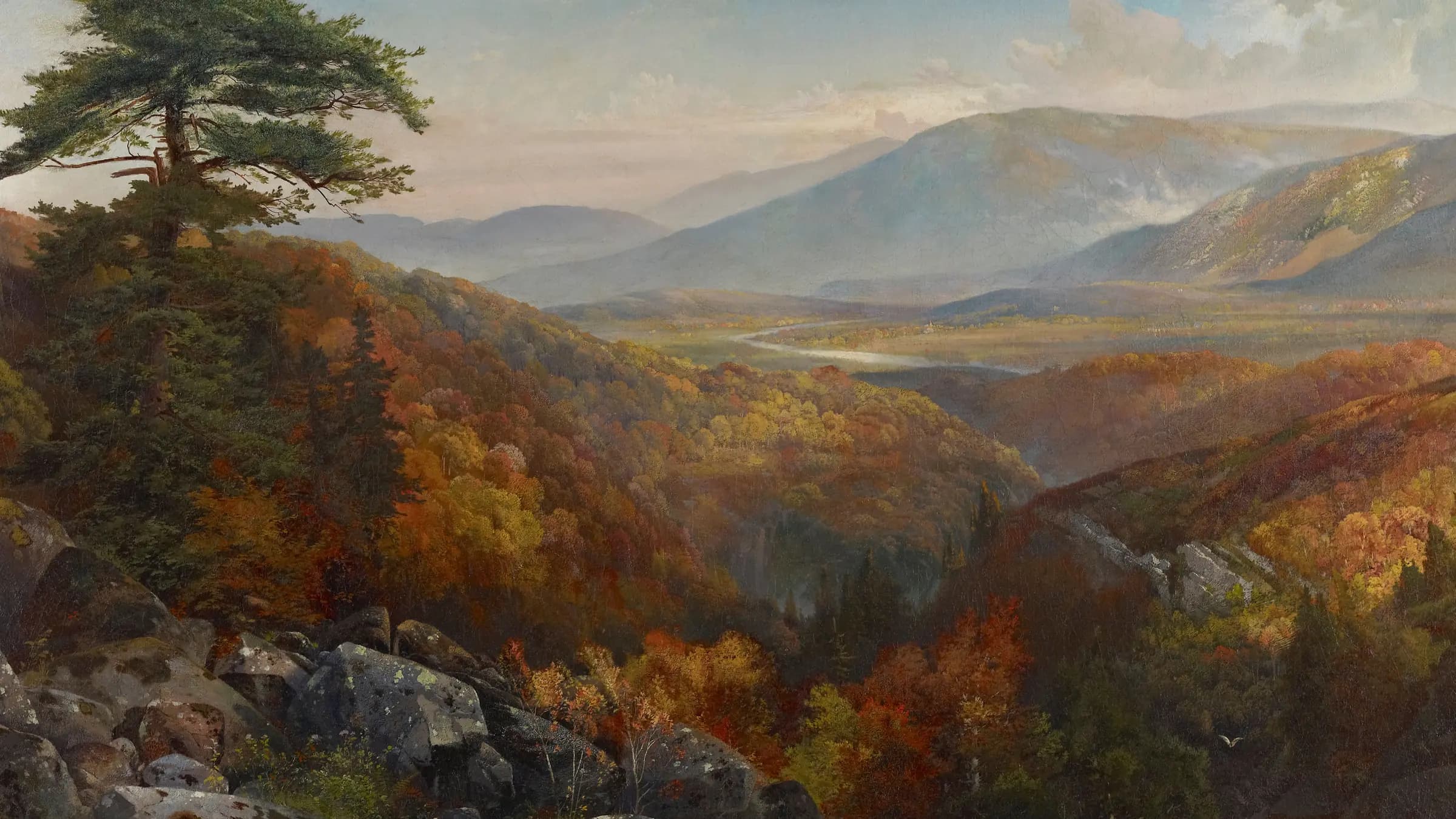 Valley of the Catawissa in Autumn, landscape painting by Thomas Moran (1862).