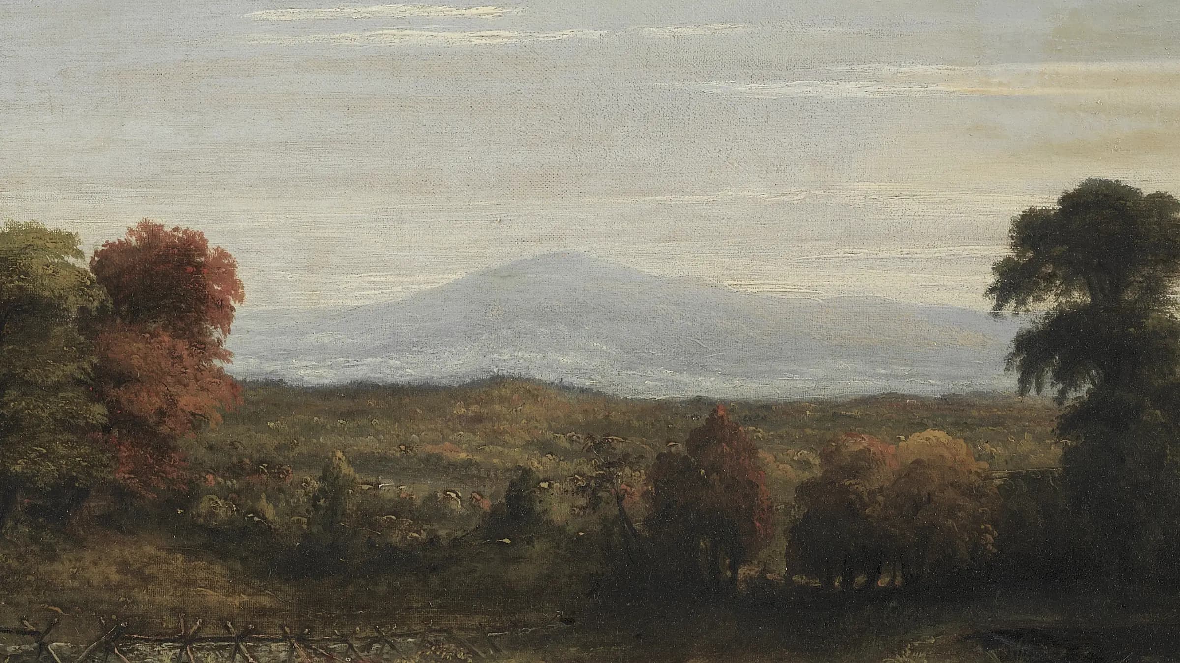 Landscape, landscape painting by Jasper F. Cropsey (1845).