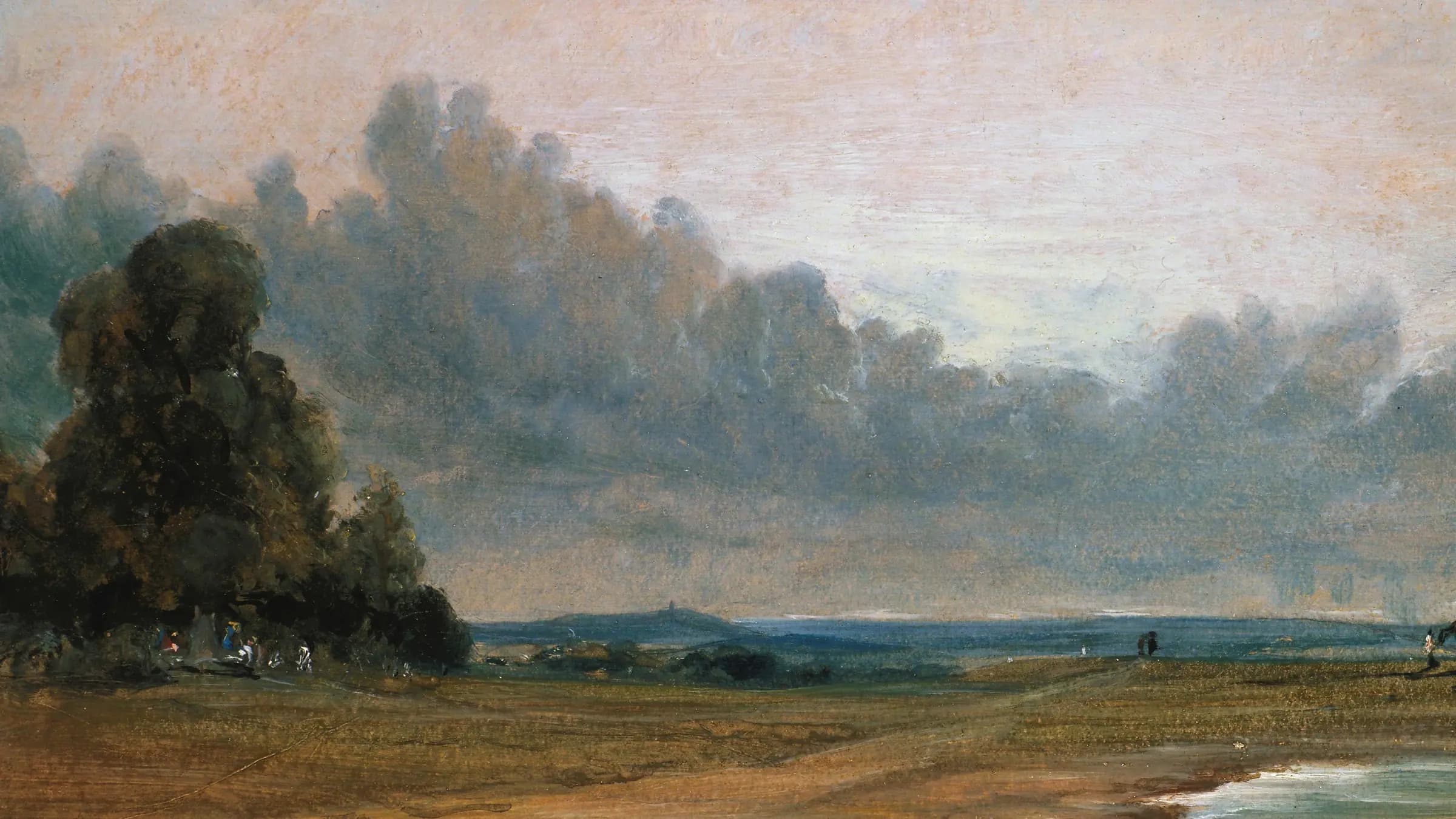 A View on Hampstead Heath with Harrow in the Distance, landscape painting by John Constable (1822).