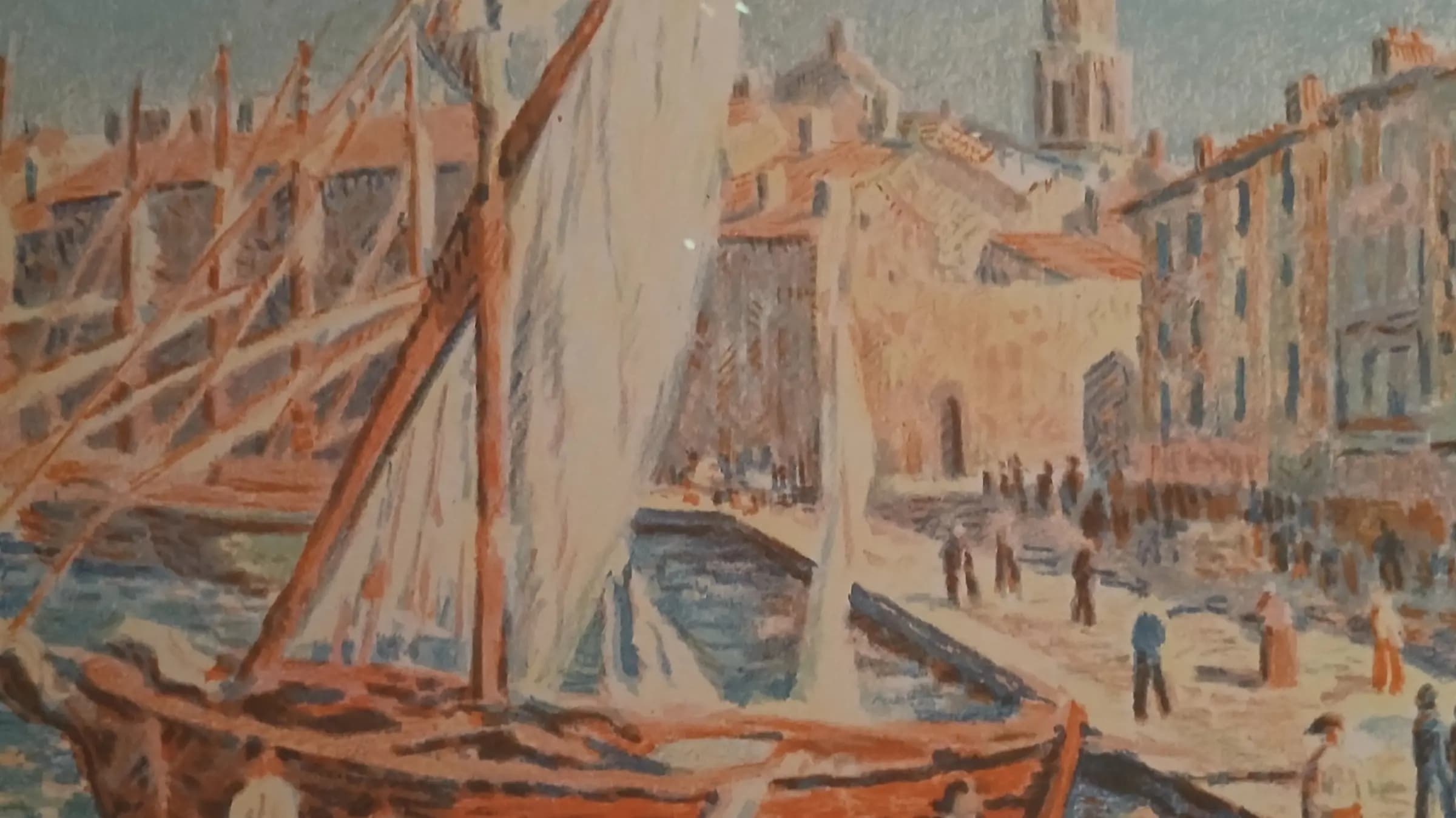 Saint-Tropez - 2025 - lithographie musée de Montmartre, landscape painting by Maximilien Luce.