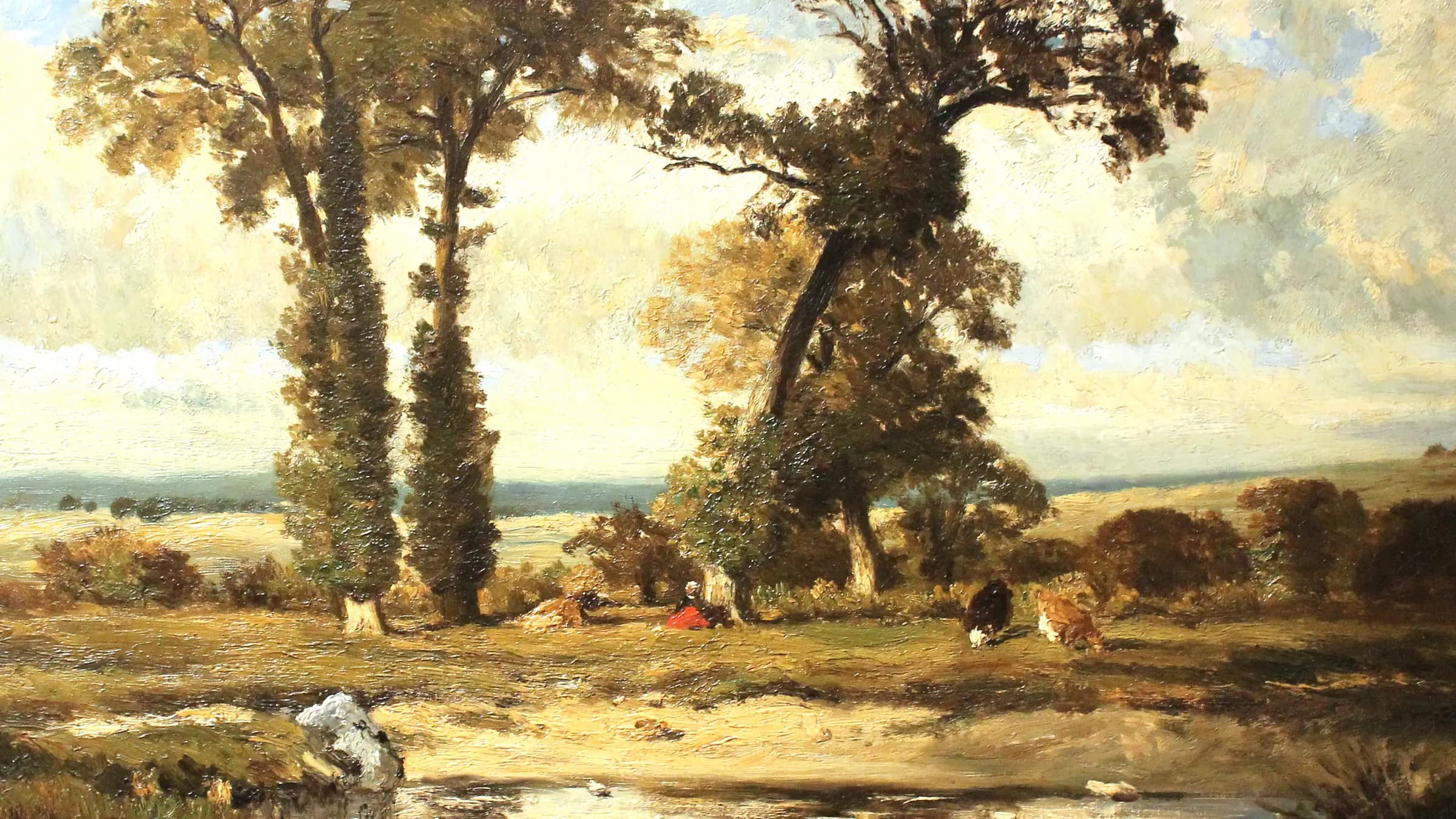 Leipzig, Museum der bildenden Künste, Jules Dupré, die drei Eichen, landscape painting by Jules Dupré.