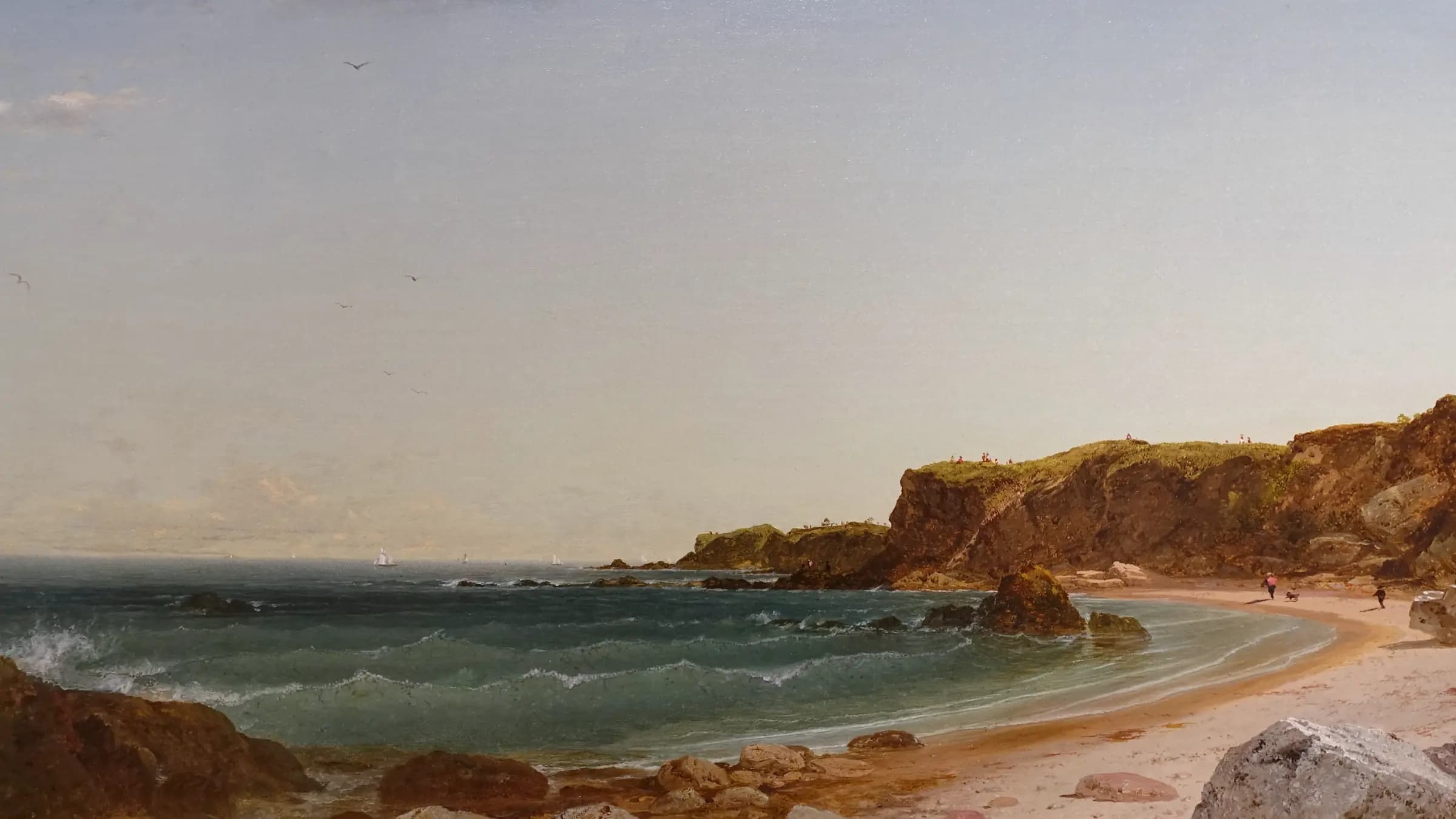 Forty Steps, Newport, Rhode Island, by John Frederick Kensett, 1860, oil on canvas - Peabody Essex Museum - DSC07205, landscape painting by John Frederick.