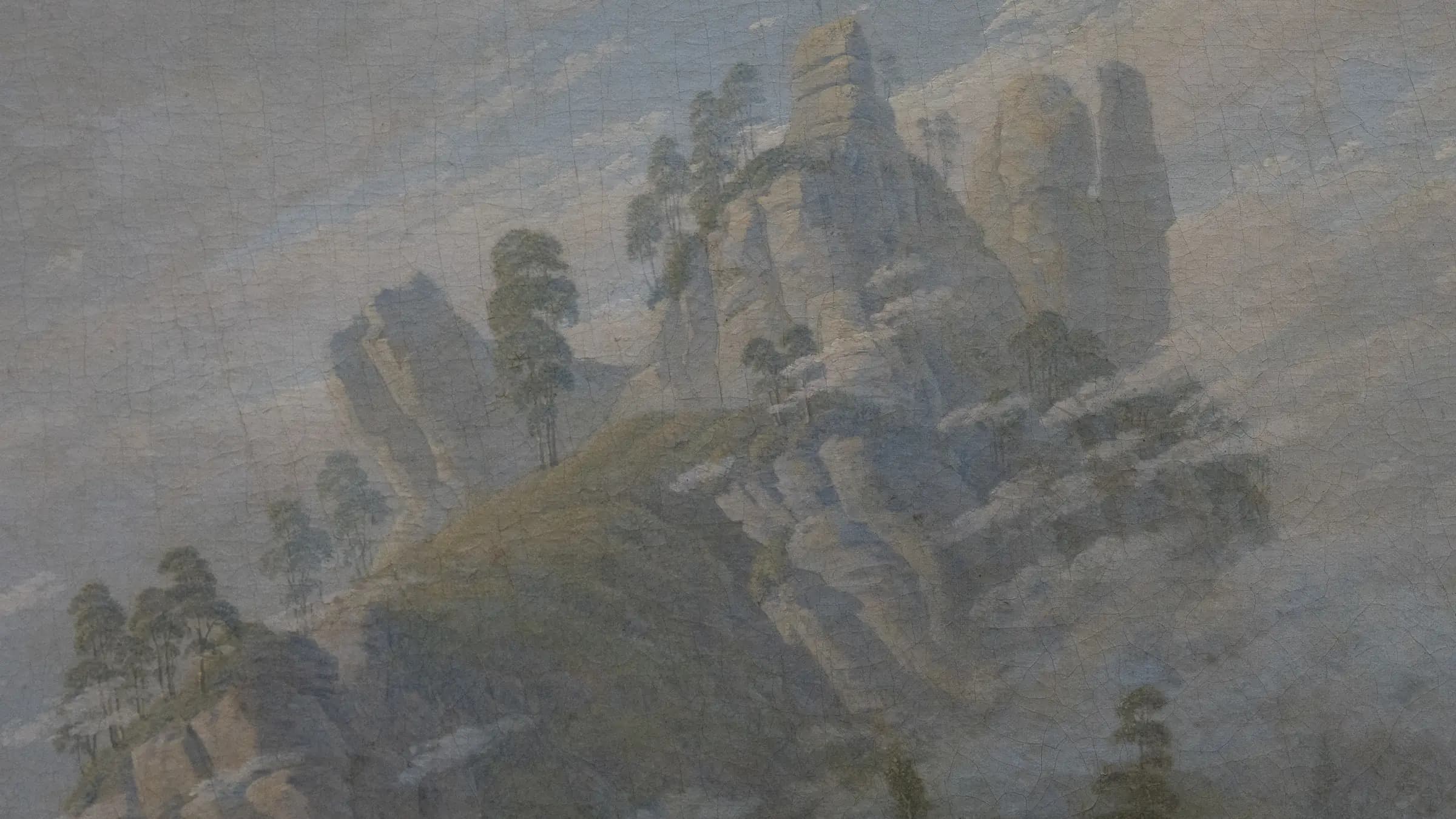 Morgennebel im Gebirge, landscape painting by Caspar David Friedrich (1908).