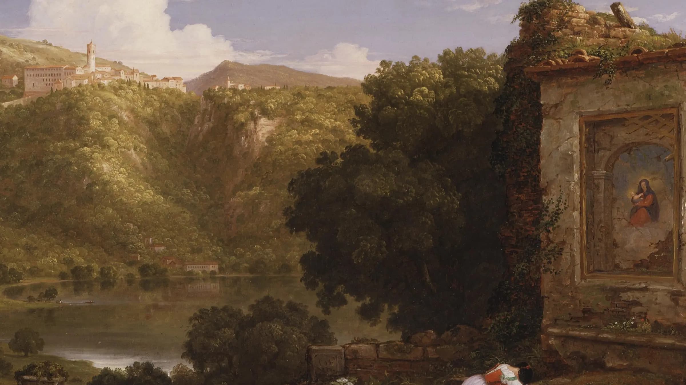 Il PenserosoII Penseroso, landscape painting by Thomas Cole (1845).