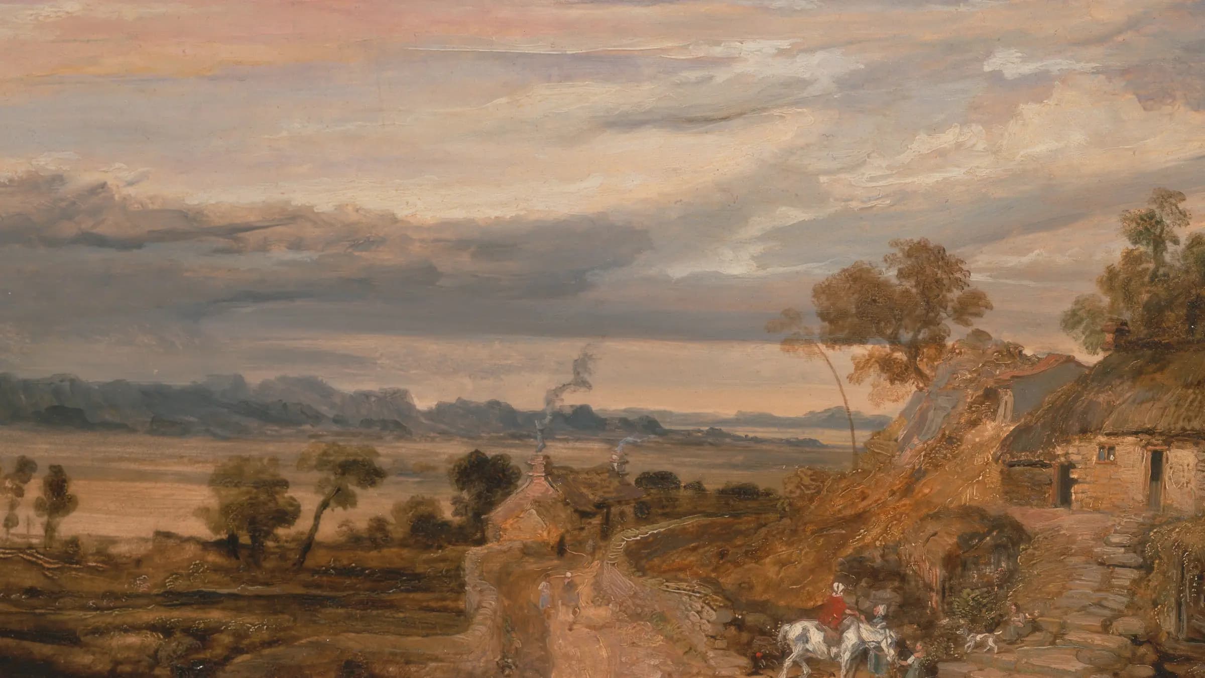 Landscape with Cottages, landscape painting by James Ward (1802).