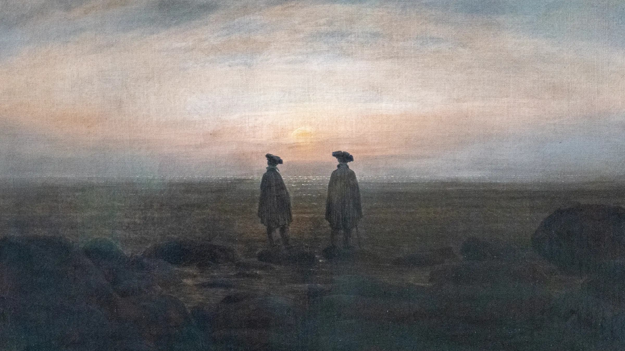 Zwei Männer am Meer, landscape painting by Caspar David Friedrich (1817).