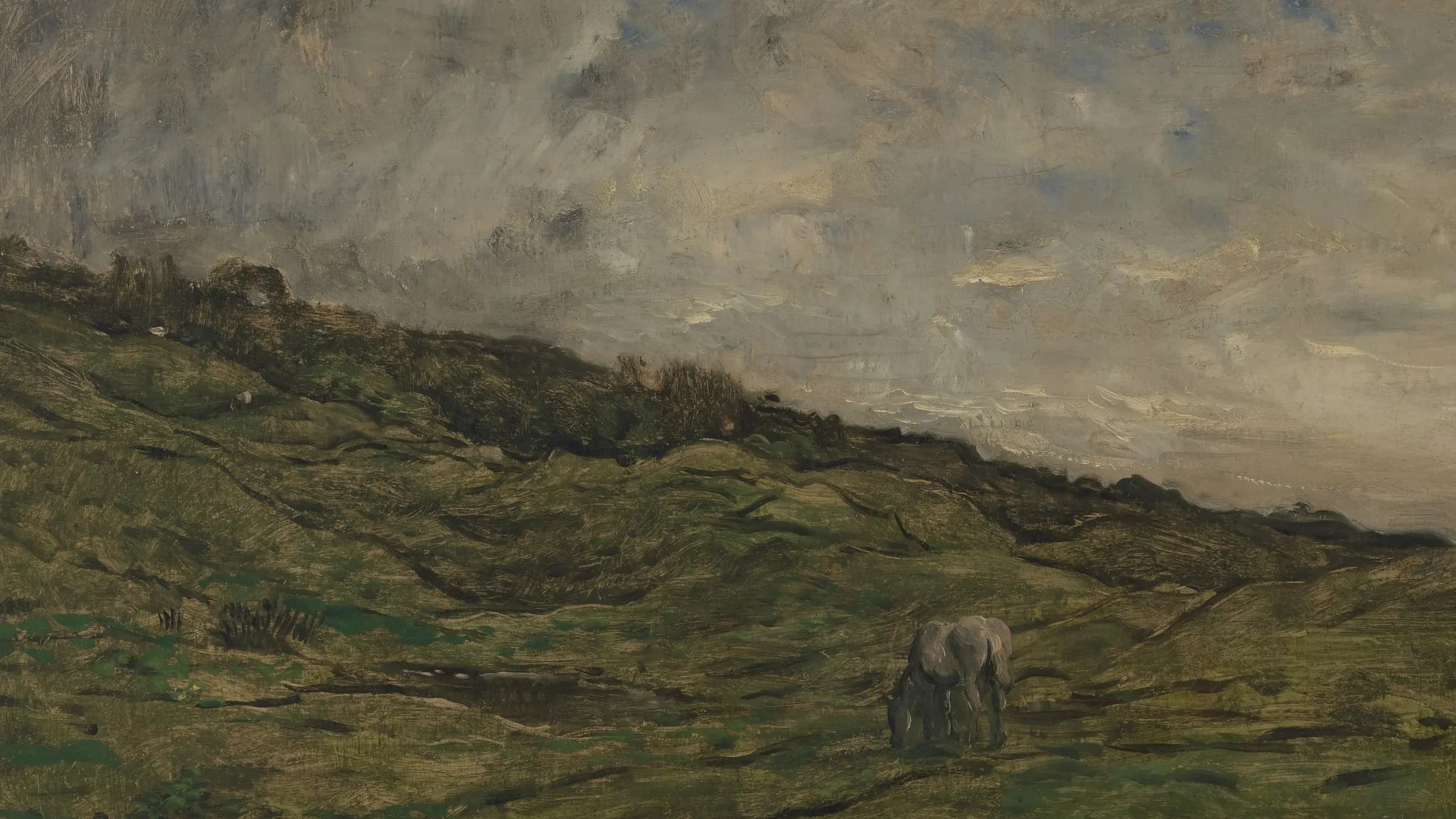 Pastures at Graves near Villerville (Normandy), landscape painting by Charles-François Daubigny (1875).