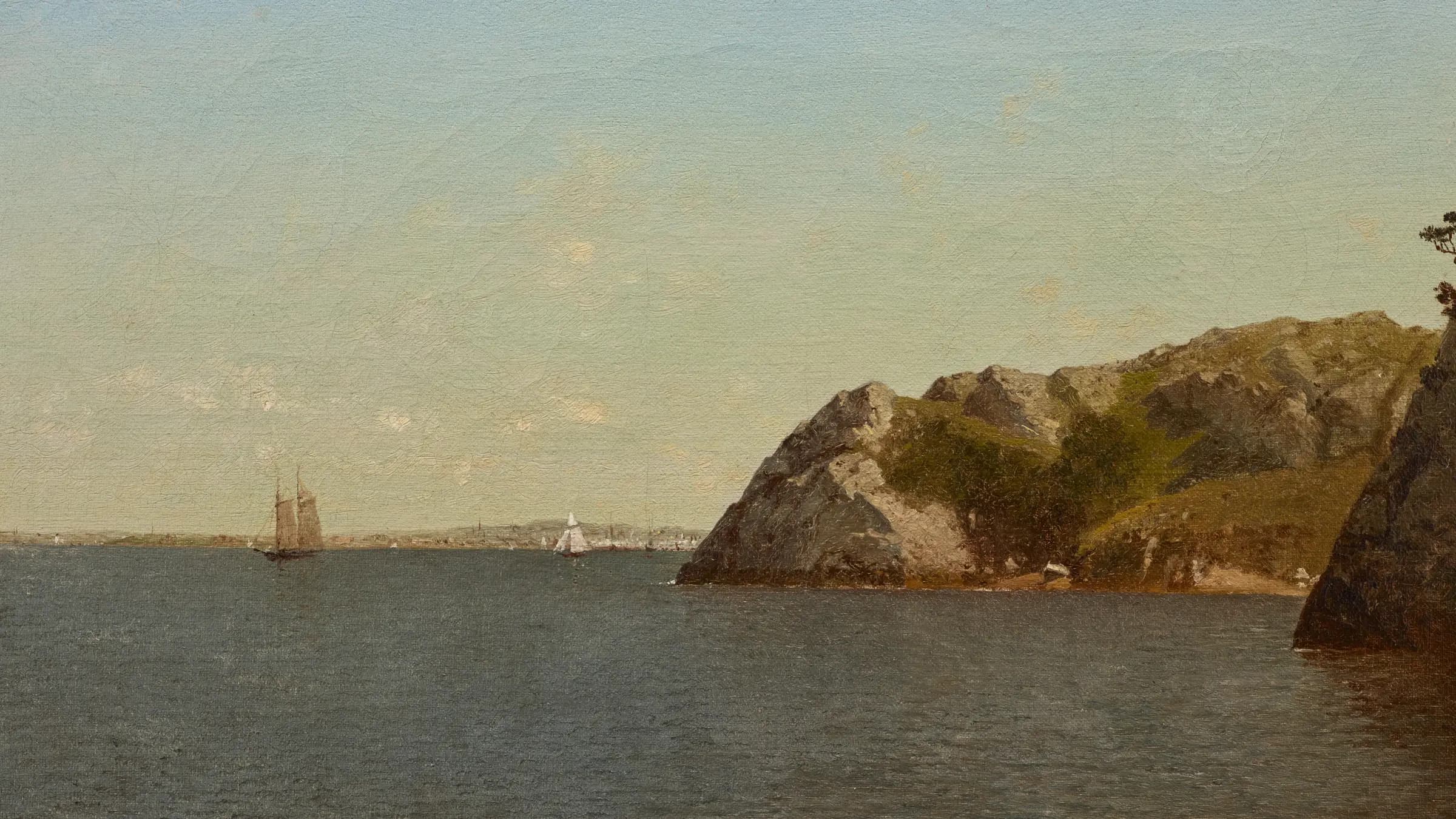 Newport, Rhode Island (Beacon Rock), landscape painting by John Frederick Kensett (1872).