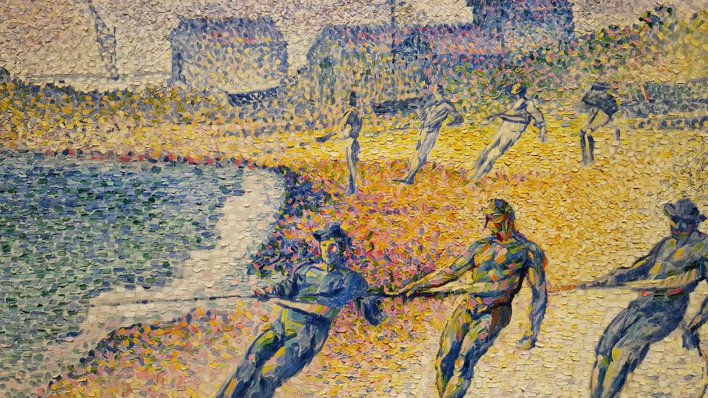 Hauling the Nets, landscape painting by Henri-Edmond Cross (1899).