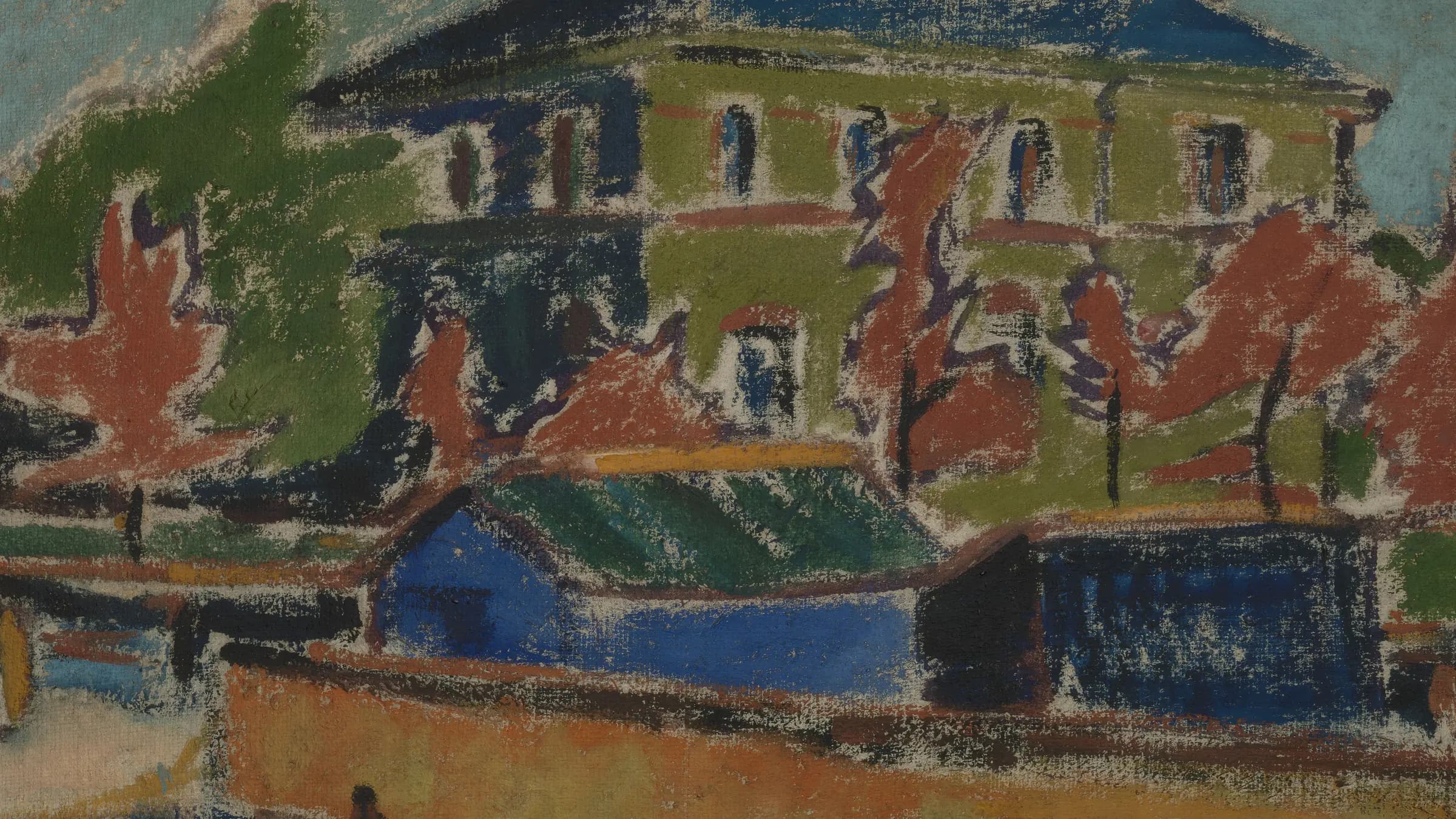 Villa in Dresden, landscape painting by Ernst Ludwig Kirchner (1910).