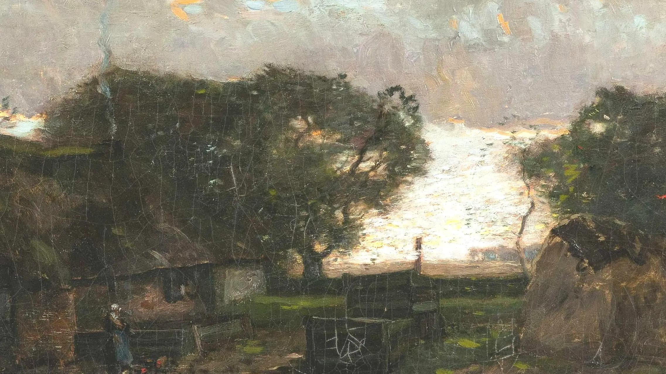 Landscape with Farmyard by Henry Ward Ranger, landscape painting by Henry Ward Ranger.