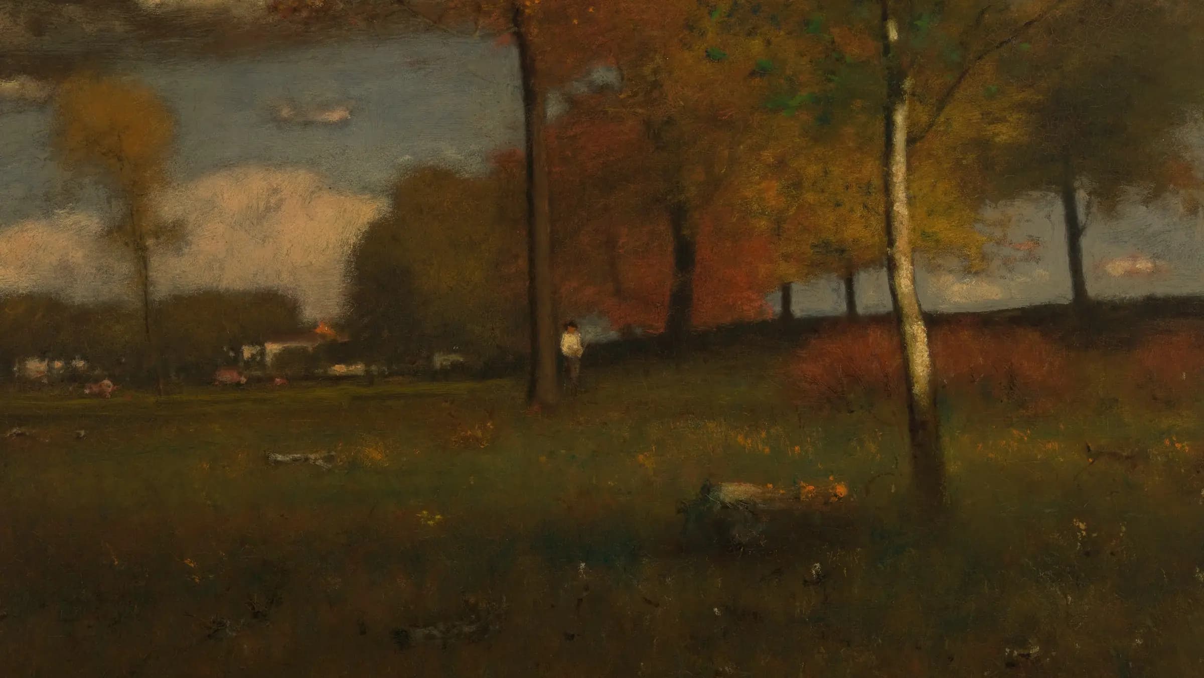 Near the Village, October, landscape painting by George Inness (1892).