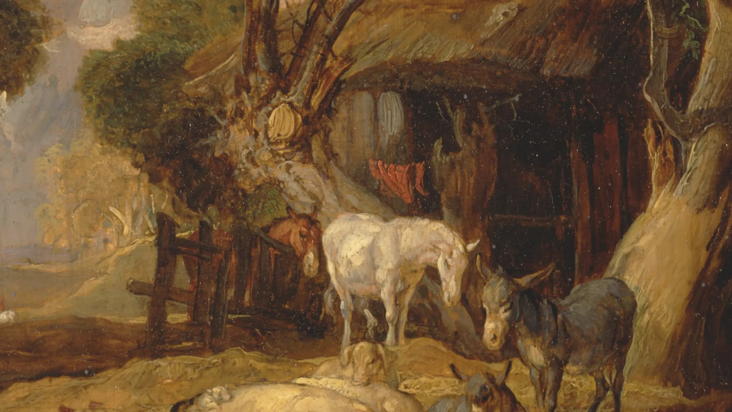 The Straw Yard, landscape painting by James Ward (1810).