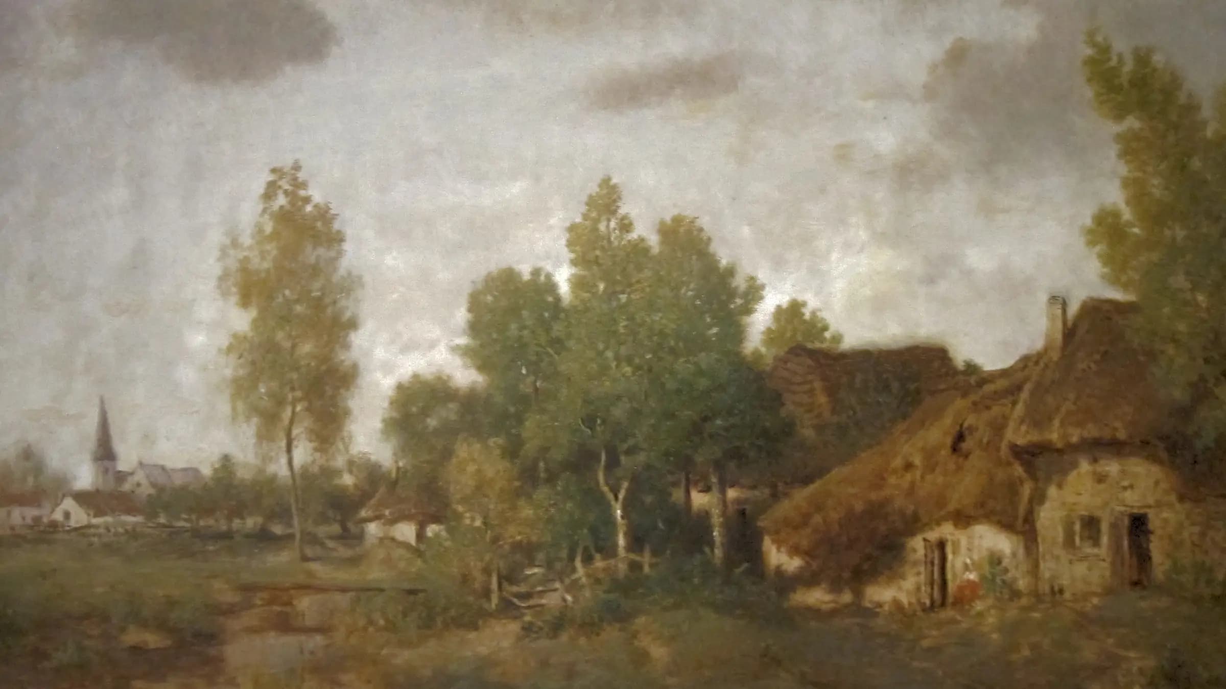 Village in Berry, landscape painting by Théodore Rousseau (1842).