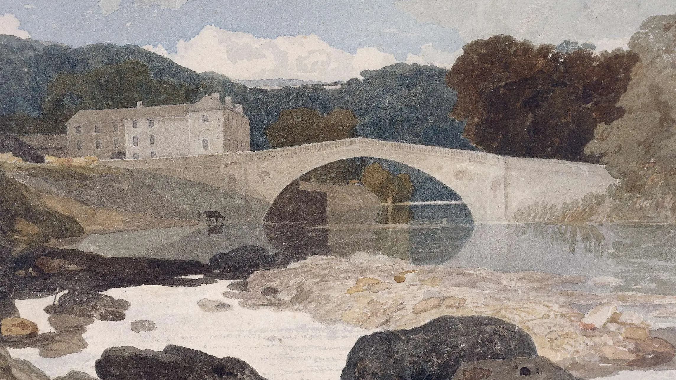 Greta Bridge, landscape painting by John Sell Cotman (1805).