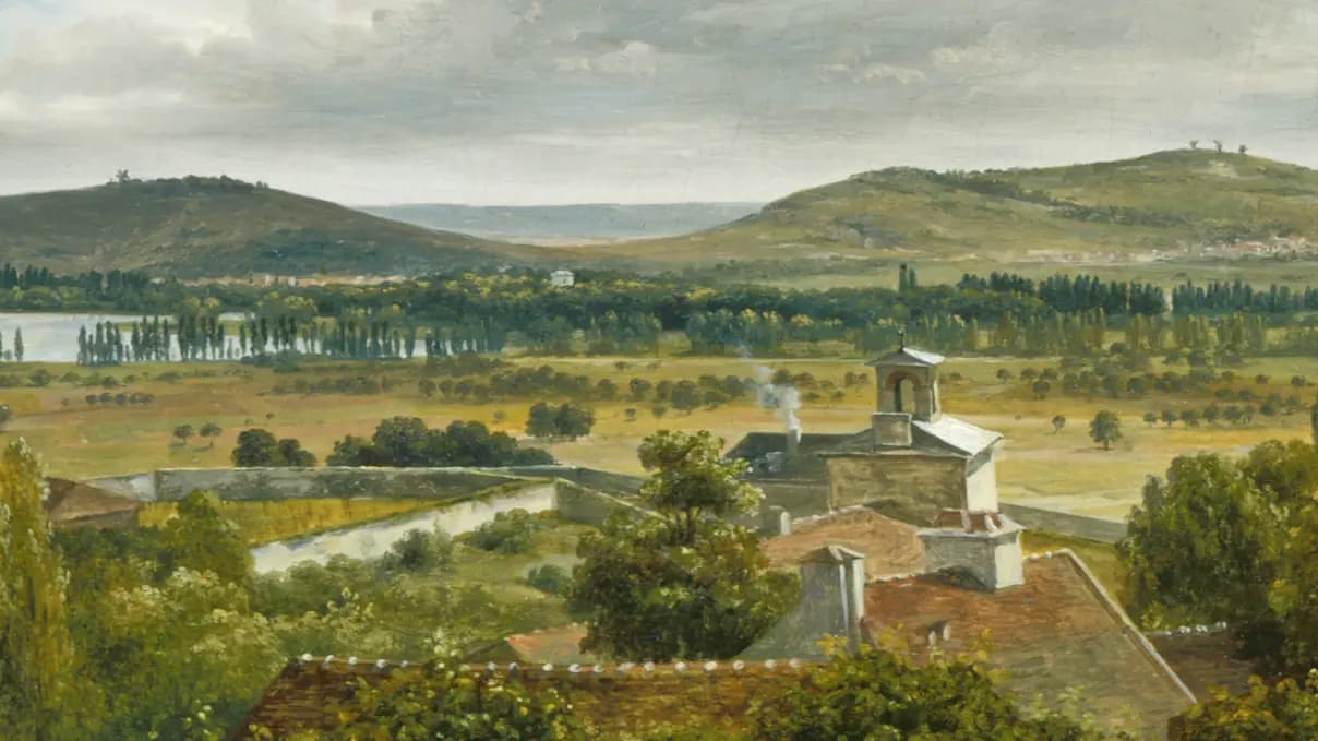 Panoramic View of the Ile-de-France, landscape painting by Théodore Rousseau (1830).