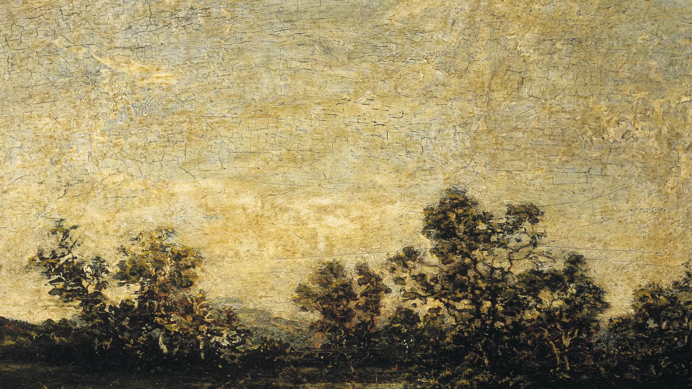 Landscape, landscape painting by Ralph Albert Blakelock (1879).